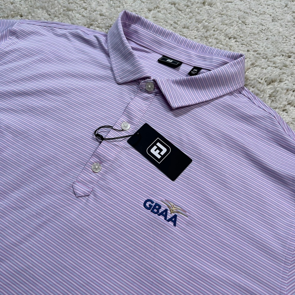 FootJoy Golf Polo 2XL Purple Smooth Stripe Performance Stretch New with Tags NWT